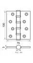 Петля ВРЕЗНАЯ INBH 100*70*3-4BB FH AC