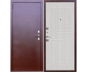 Дверь металлическая ГАРДА медь антик - белый ясень