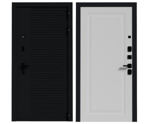Дверь металлическая BM-6 черный кварц - белый софт