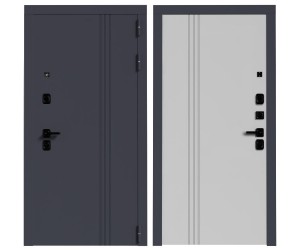 Дверь металлическая BM-7 серый винорит - белый софт